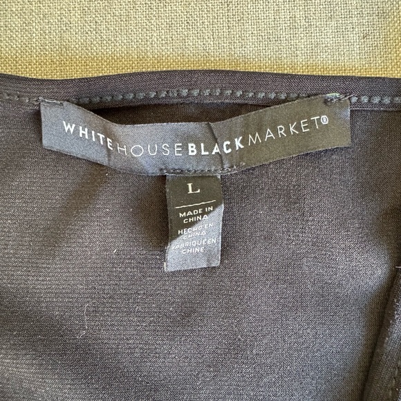 White House Black Market, Black, Floral, Long Sleeve, Sheer Blouse, Size Large - Picture 6 of 6